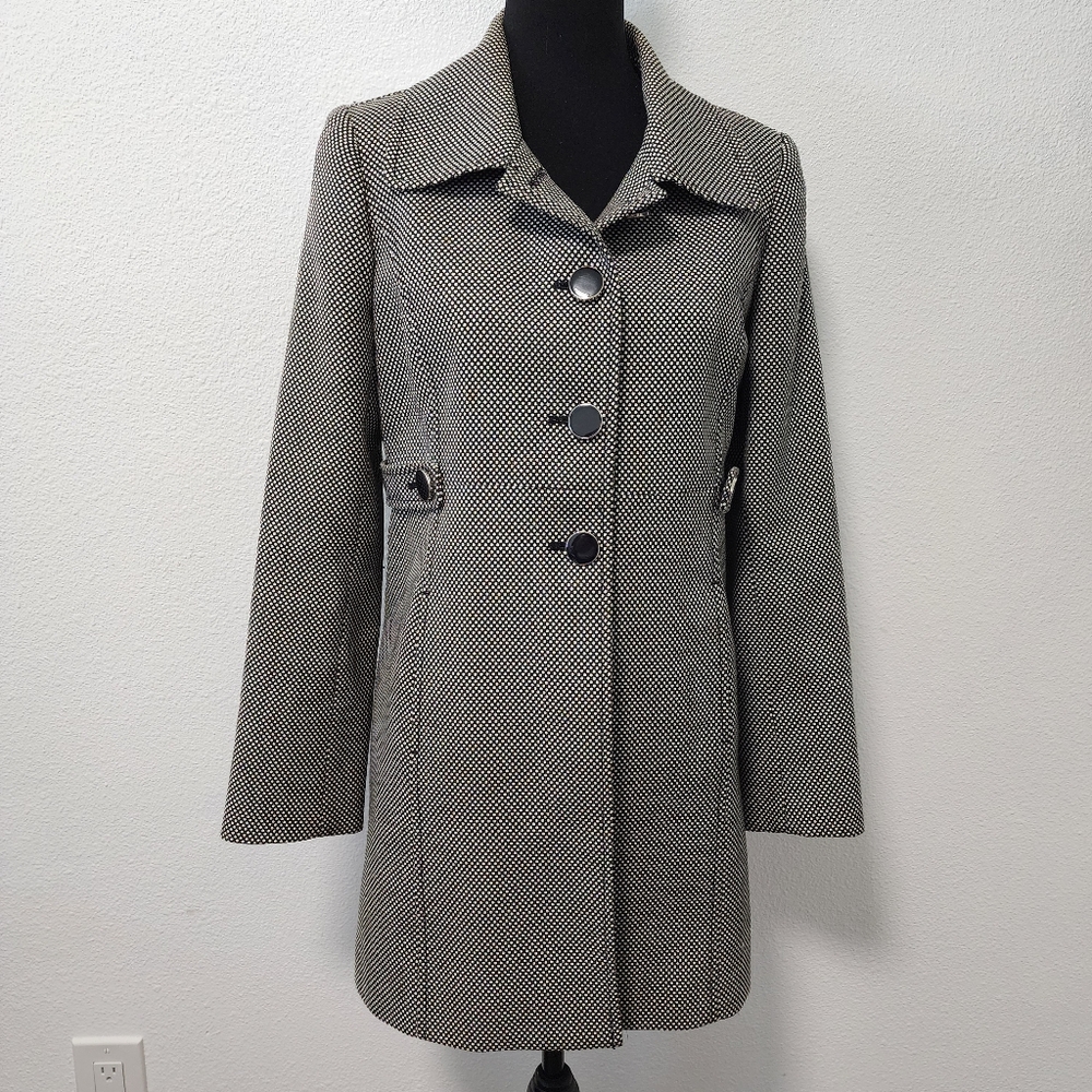 Amber Sun Black & Cream Trench Coat